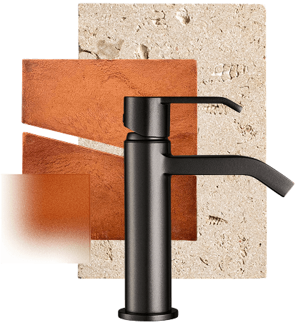 Textured materials with faucet